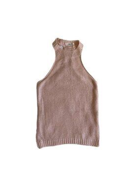 The Hanger Pink Knit Halter Top Racerback Junior M